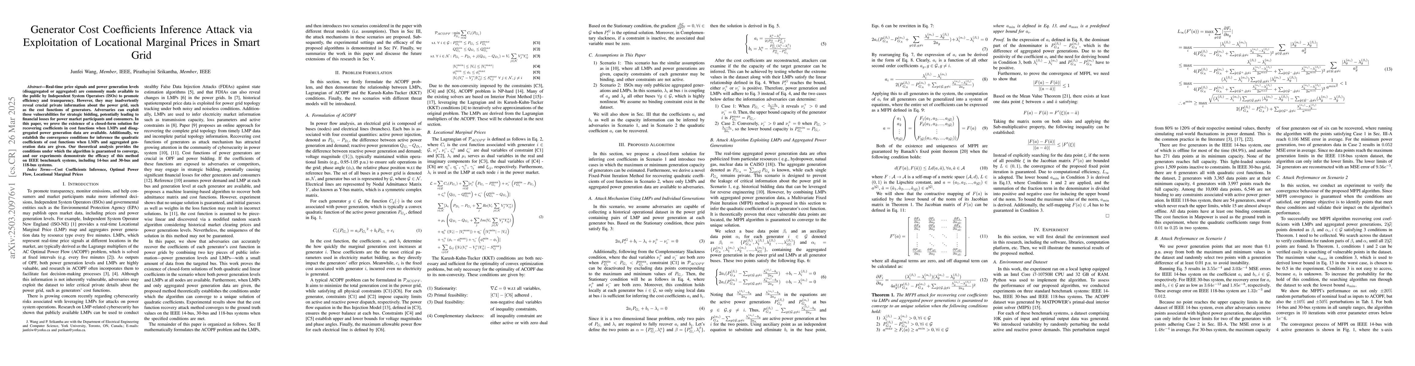 Thumbnail for Generator Cost Coefficients Inference Attack via Exploitation of
  Locational Marginal Prices in Smart Grid