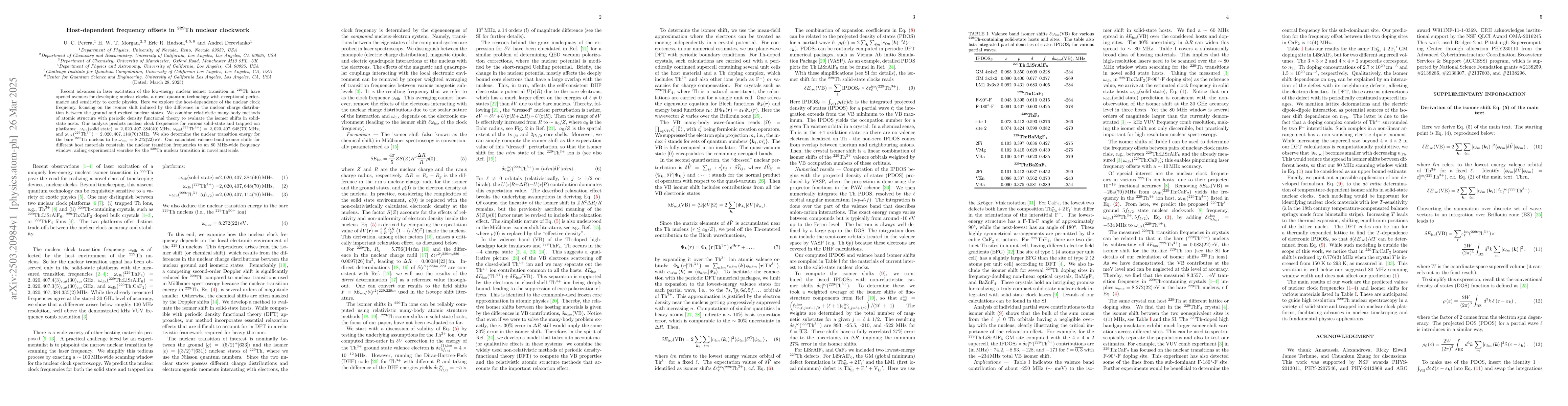 Thumbnail for Host-dependent frequency offsets in $^{229}$Th nuclear clockwork
