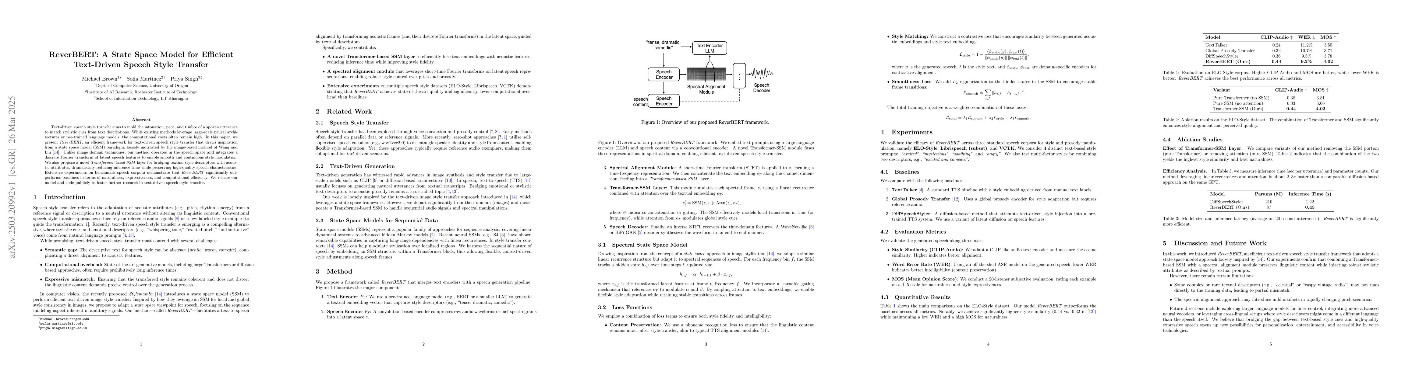 Thumbnail for ReverBERT: A State Space Model for Efficient Text-Driven Speech Style
  Transfer