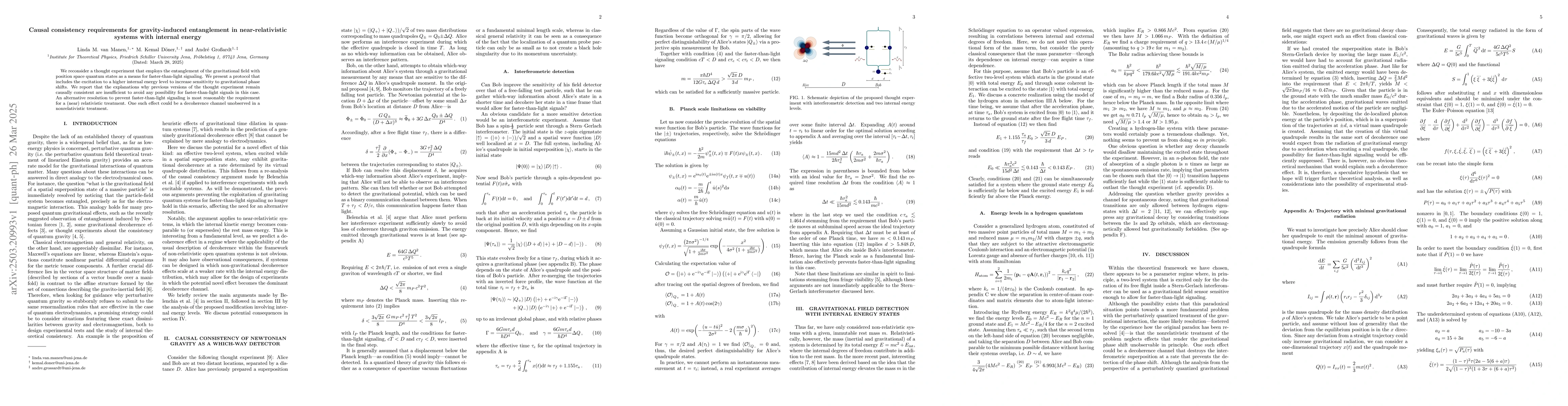 Thumbnail for Causal consistency requirements for gravity-induced entanglement in
  near-relativistic systems with internal energy