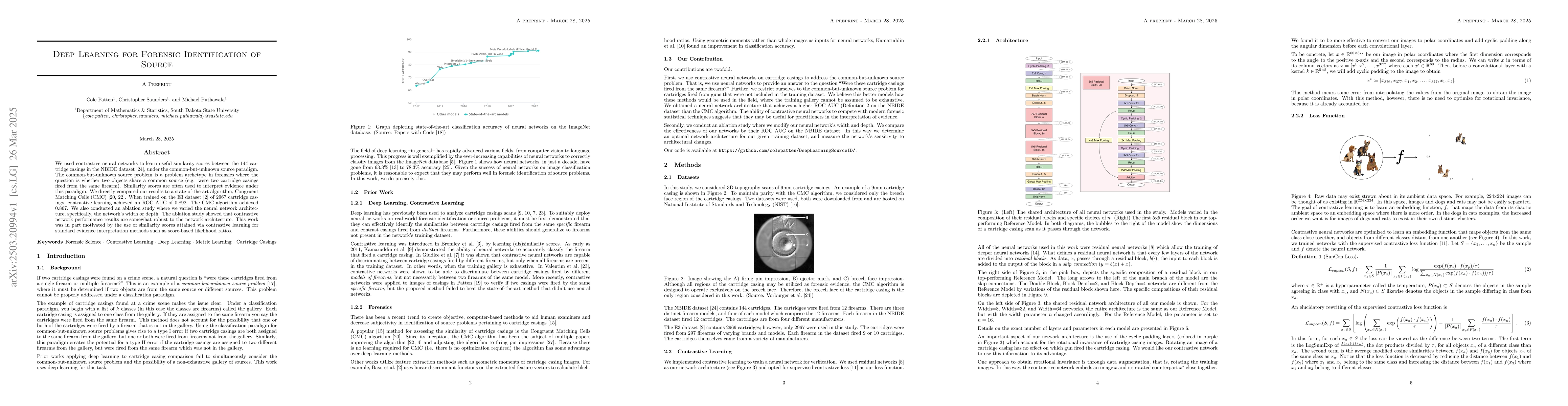Thumbnail for Deep Learning for Forensic Identification of Source