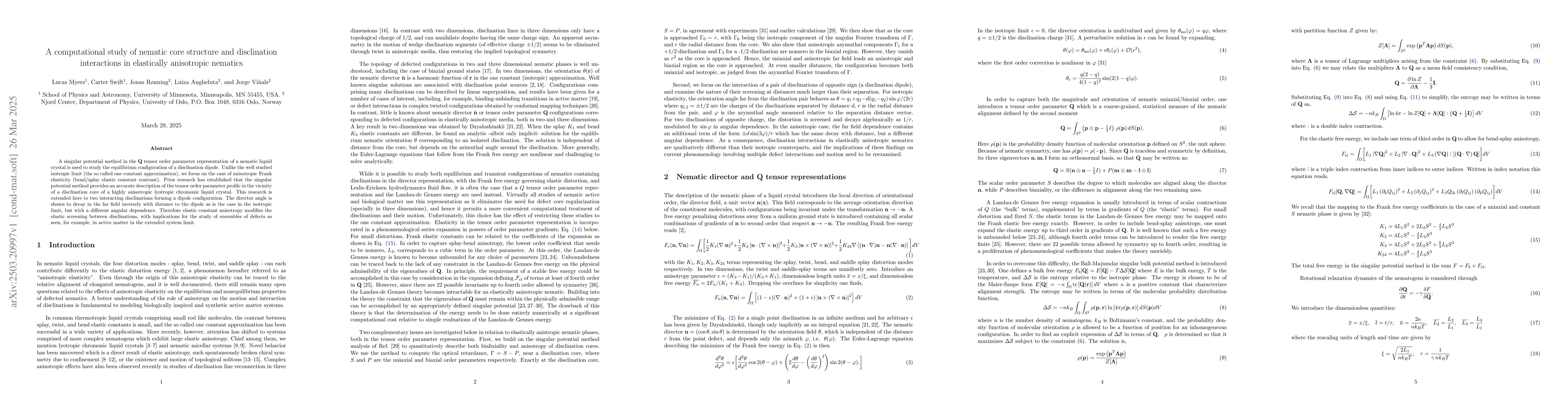 Thumbnail for A computational study of nematic core structure and disclination
  interactions in elastically anisotropic nematics