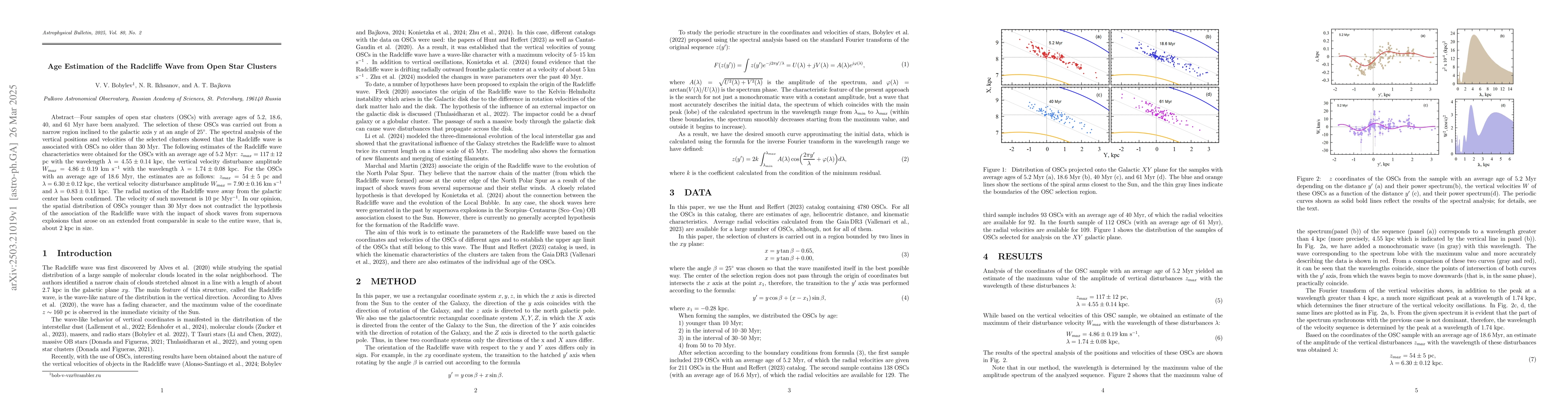 Thumbnail for Age Estimation of the Radcliffe Wave from Open Star Clusters