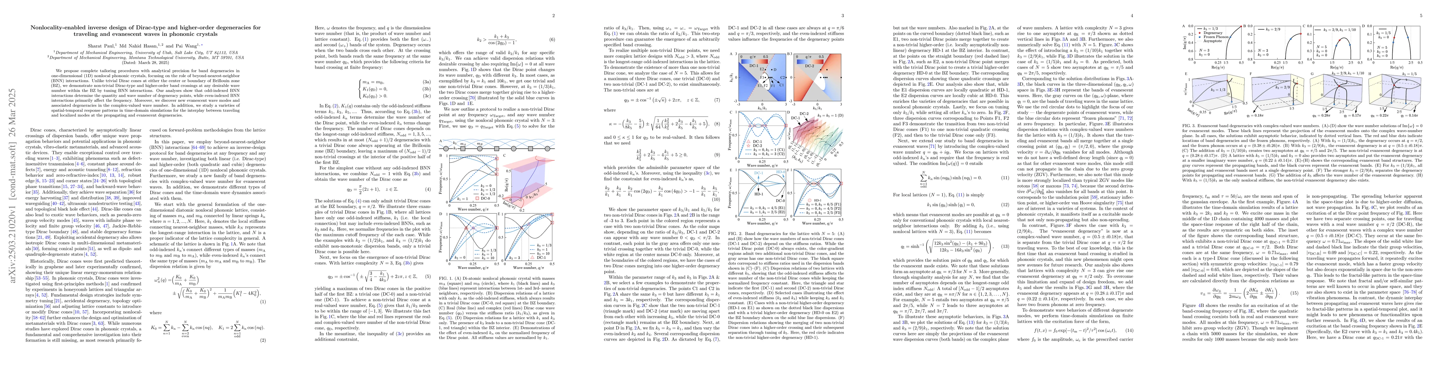 Thumbnail for Nonlocality-enabled inverse design of Dirac-type and higher-order
  degeneracies for traveling and evanescent waves in phononic crystals