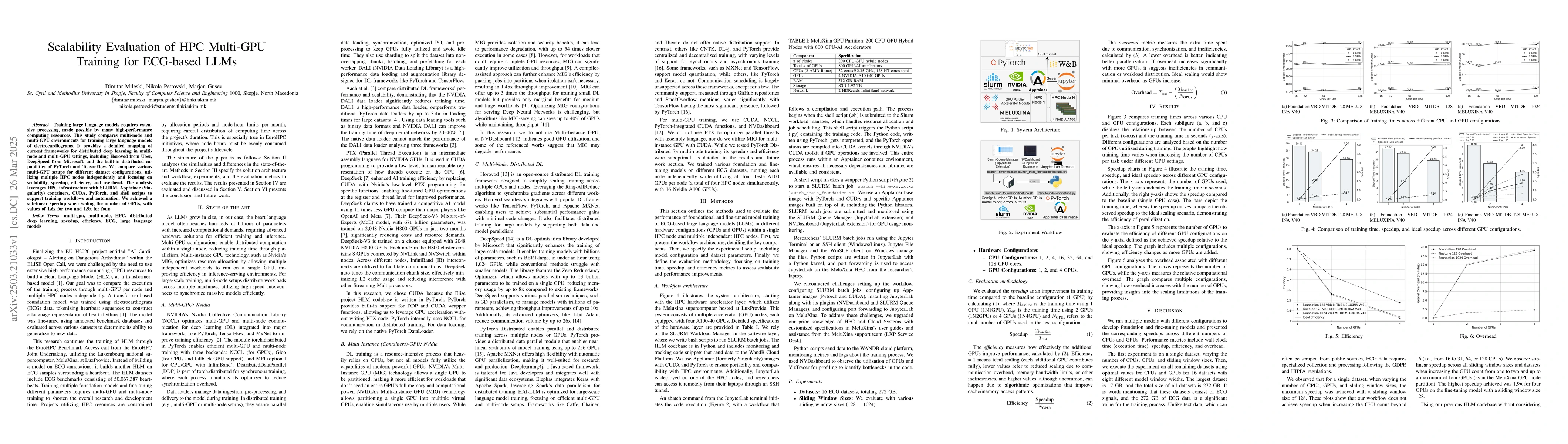 Thumbnail for Scalability Evaluation of HPC Multi-GPU Training for ECG-based LLMs