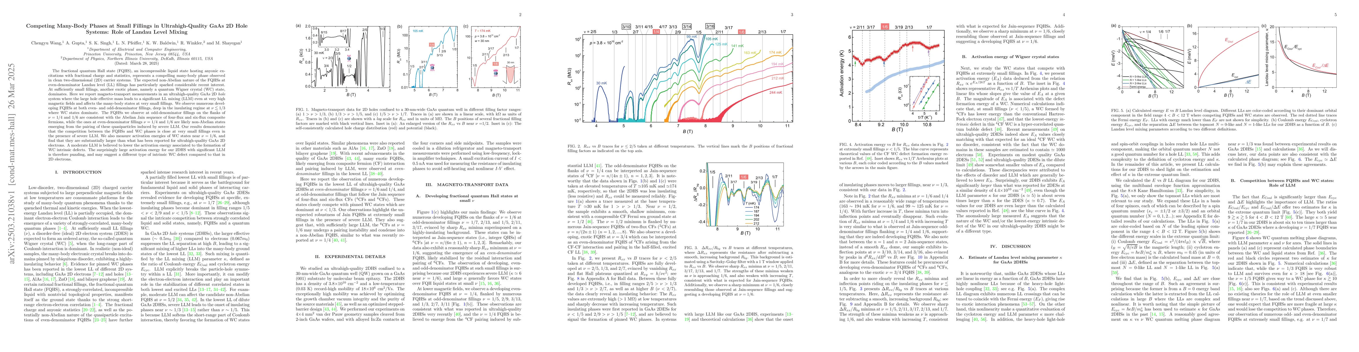 Thumbnail for Competing Many-Body Phases at Small Fillings in Ultrahigh-Quality GaAs
  2D Hole Systems: Role of Landau Level Mixing