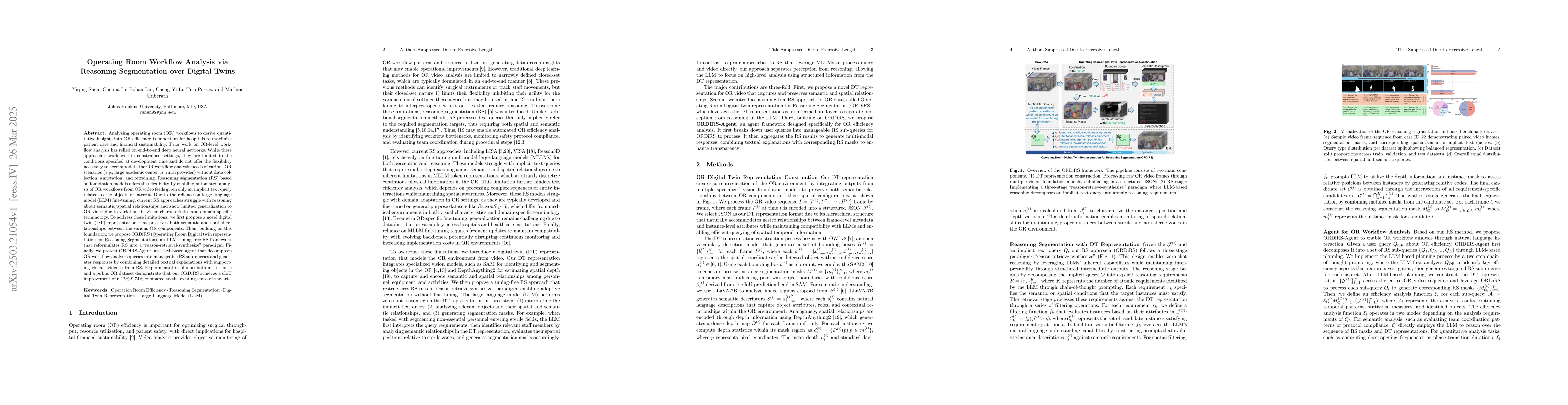 Thumbnail for Operating Room Workflow Analysis via Reasoning Segmentation over Digital
  Twins