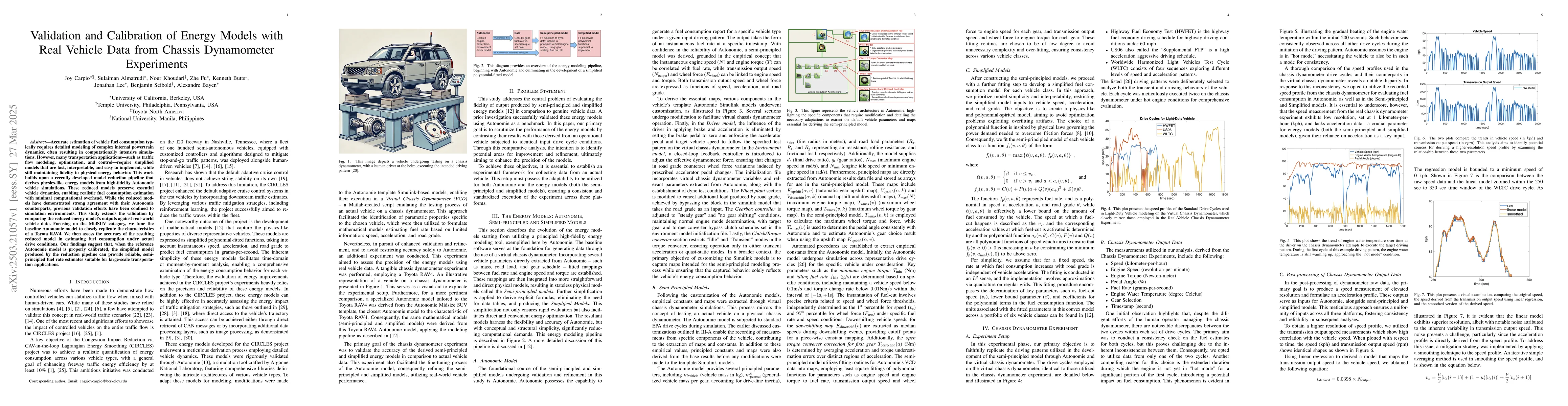 Thumbnail for Validation and Calibration of Energy Models with Real Vehicle Data from
  Chassis Dynamometer Experiments