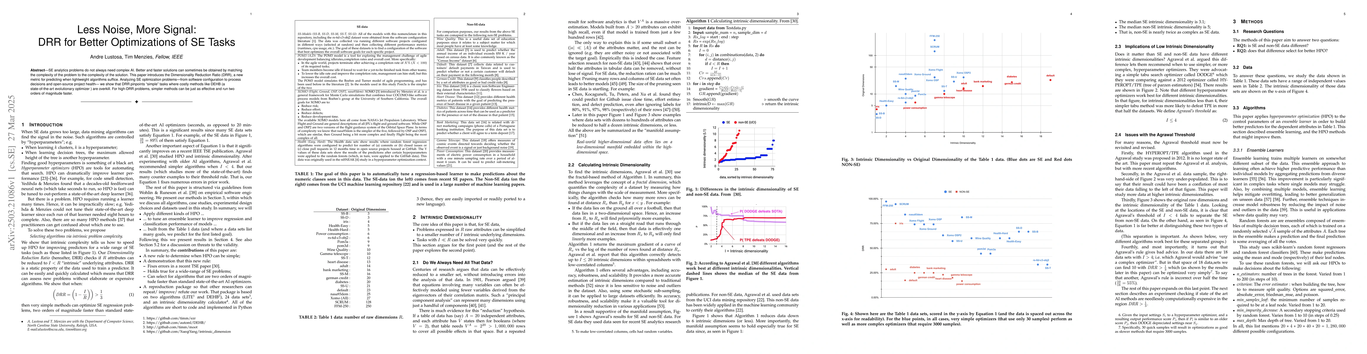 Thumbnail for Less Noise, More Signal: DRR for Better Optimizations of SE Tasks
