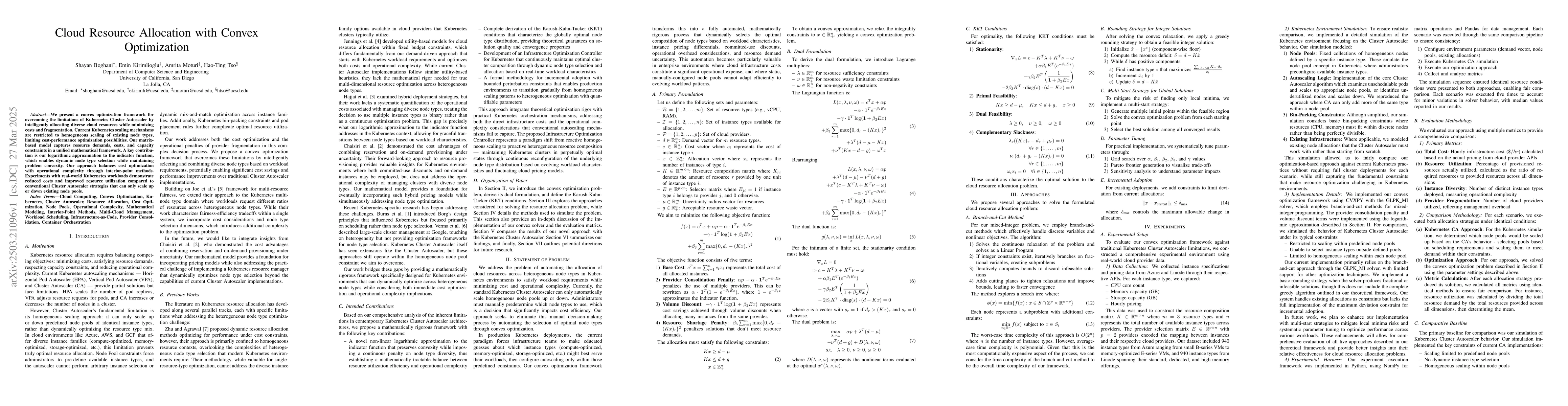 Thumbnail for Cloud Resource Allocation with Convex Optimization