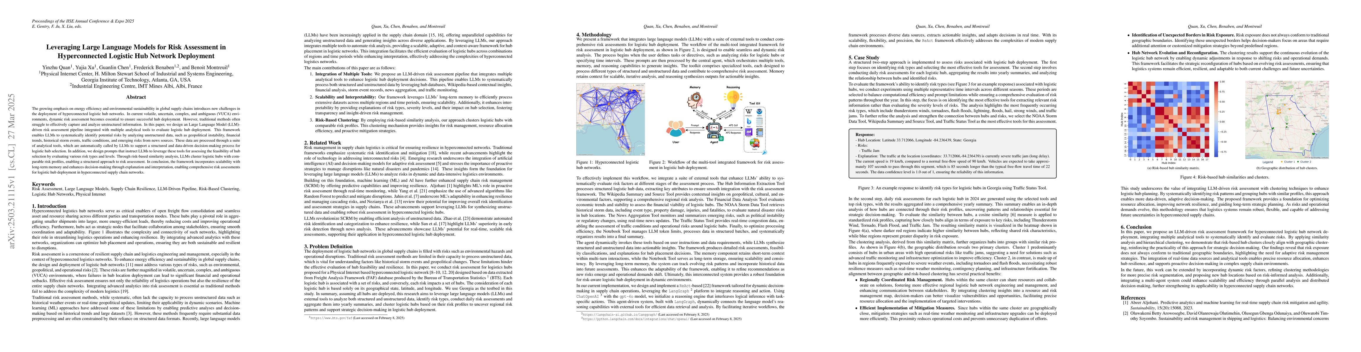 Thumbnail for Leveraging Large Language Models for Risk Assessment in Hyperconnected
  Logistic Hub Network Deployment