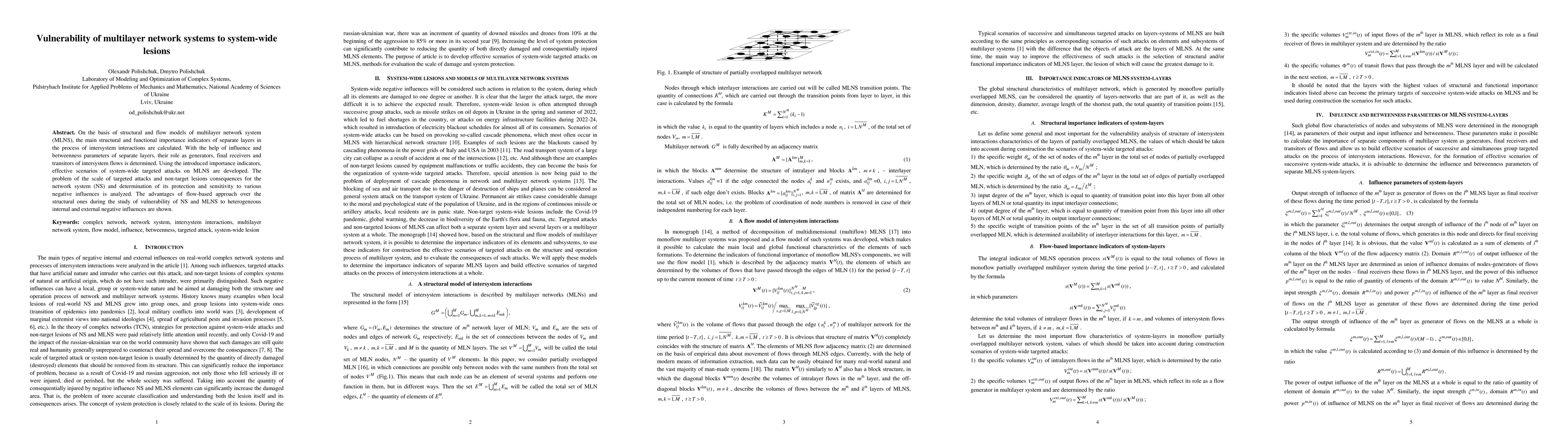 Thumbnail for Vulnerability of multilayer network systems to system-wide lesions