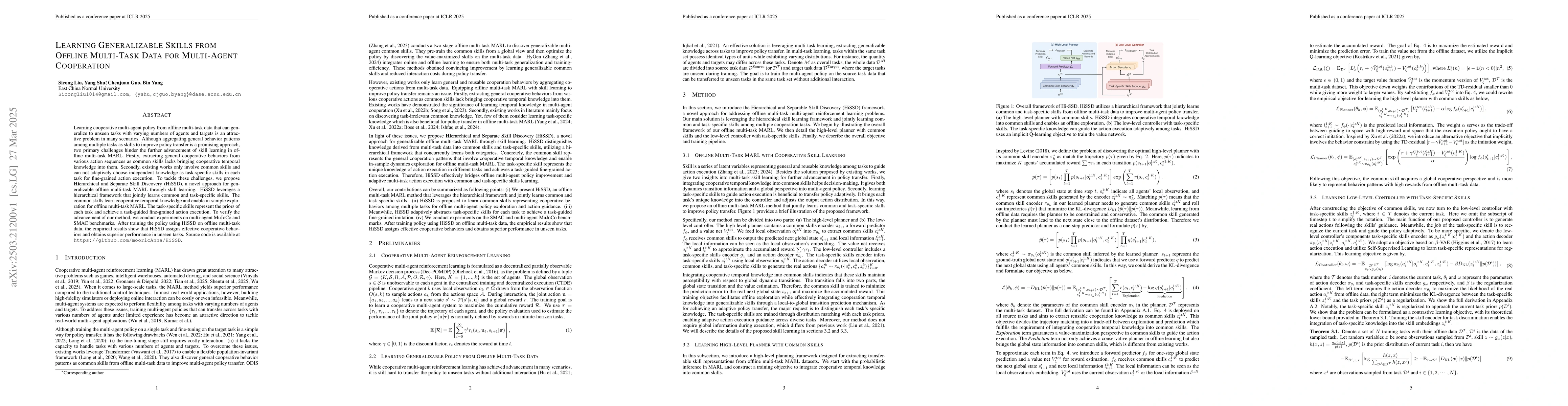 Thumbnail for Learning Generalizable Skills from Offline Multi-Task Data for
  Multi-Agent Cooperation