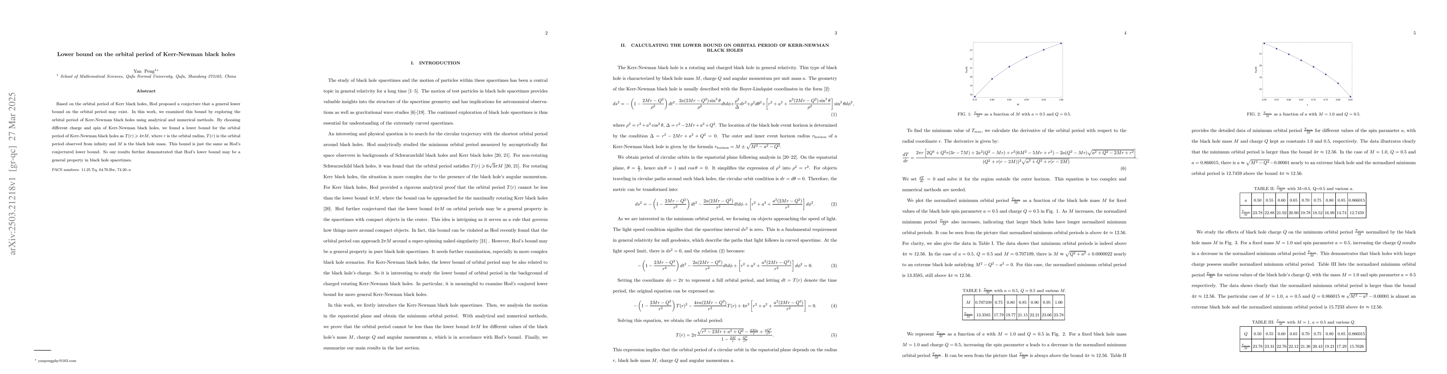 Thumbnail for Lower bound on the orbital period of Kerr-Newman black holes