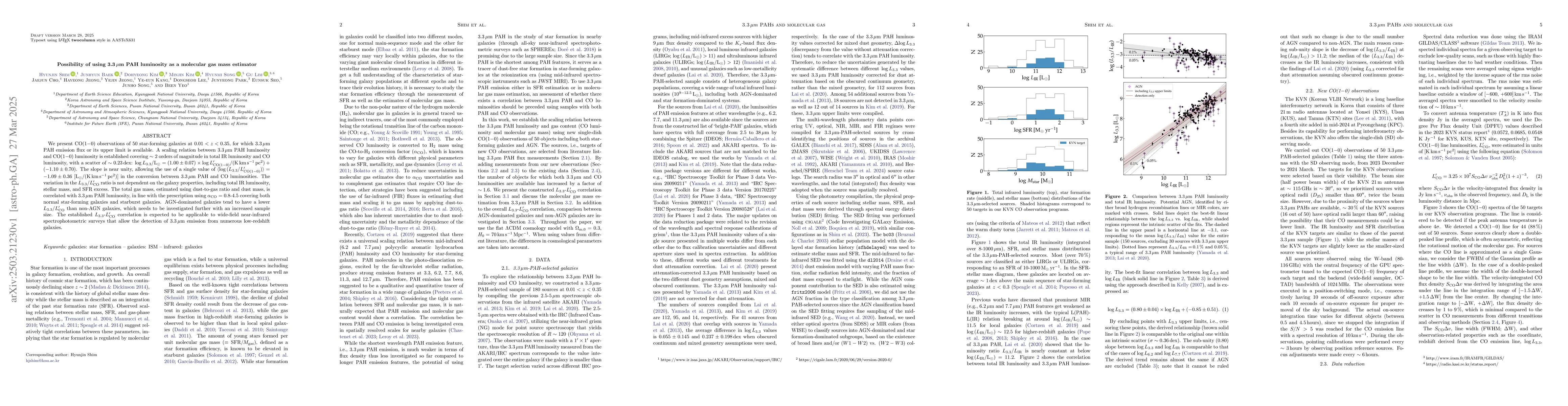 Thumbnail for Possibility of using 3.3$μ$m PAH luminosity as a molecular gas mass
  estimator