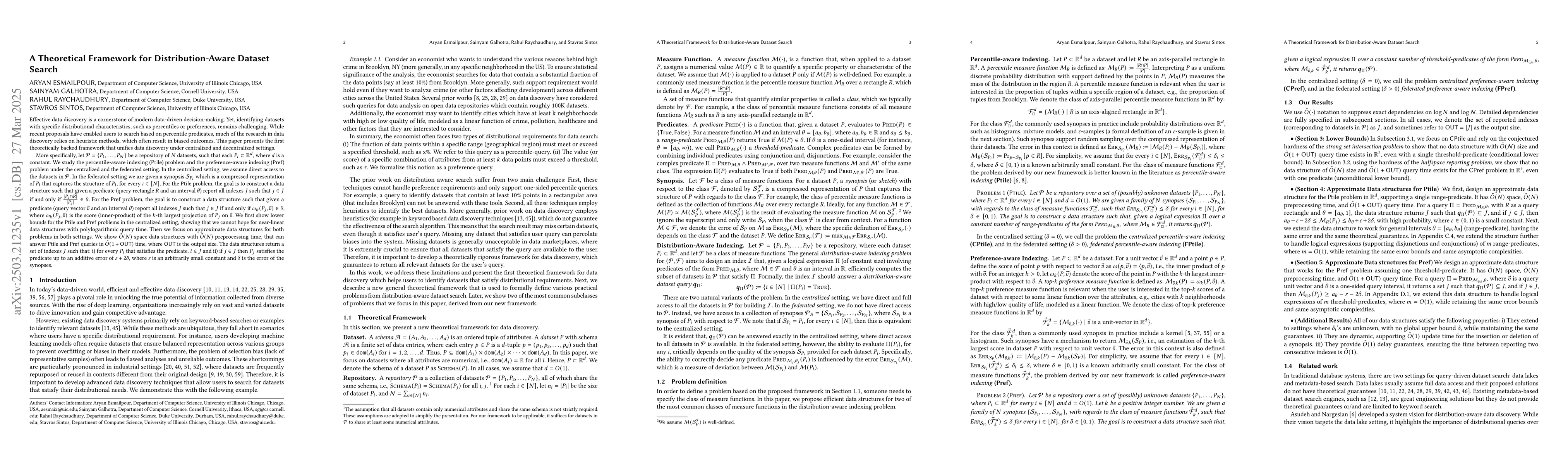 Thumbnail for A Theoretical Framework for Distribution-Aware Dataset Search