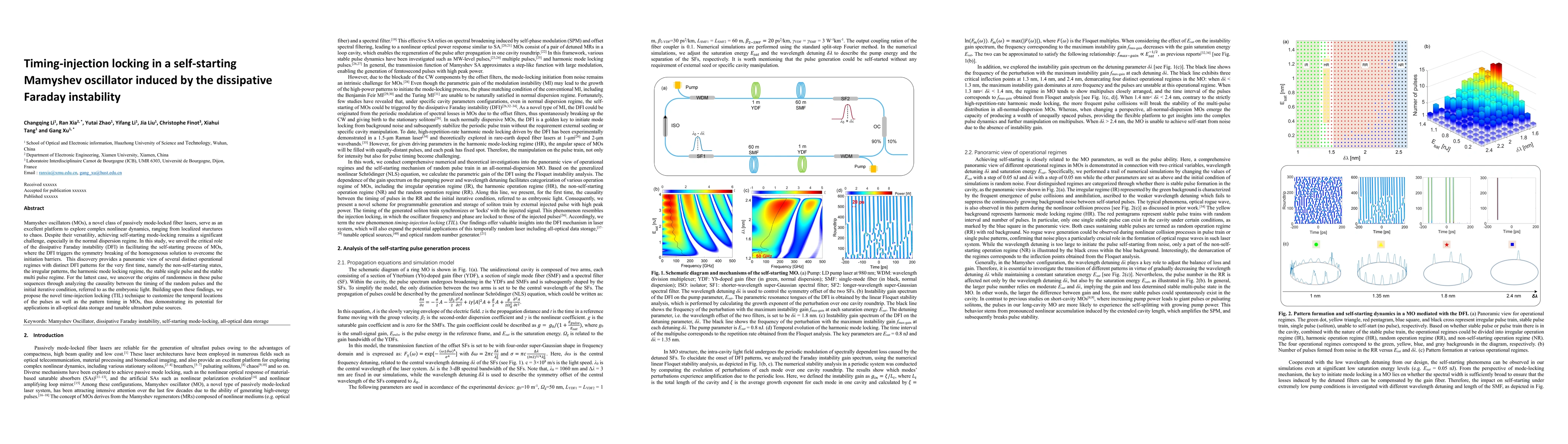 Thumbnail for Timing-injection locking in a self-starting Mamyshev oscillator induced
  by the dissipative Faraday instability