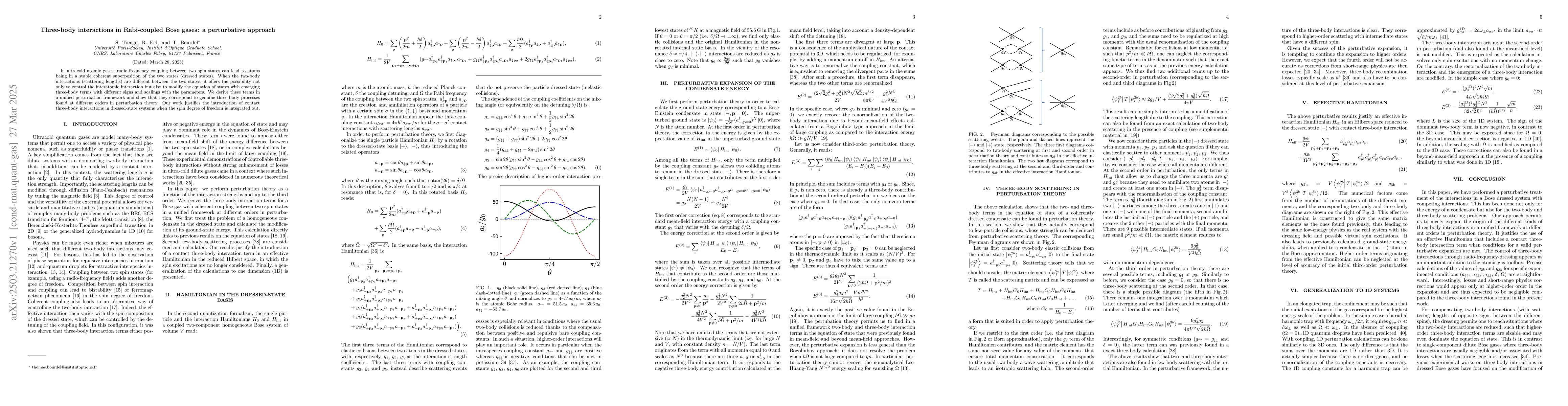 Thumbnail for Three-body interactions in Rabi-coupled Bose gases: a perturbative
  approach