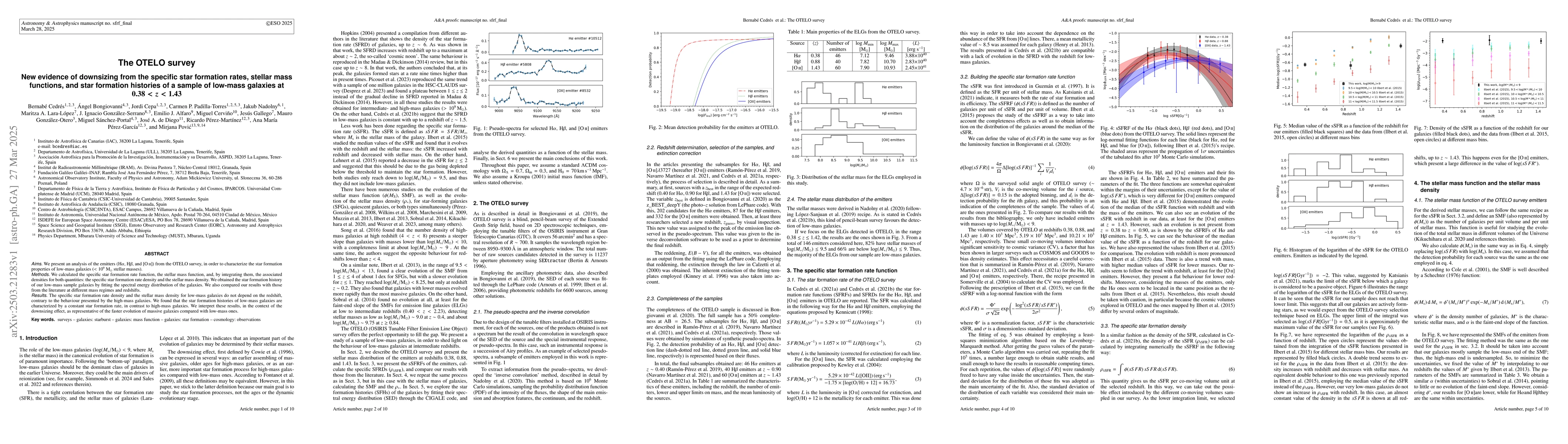 Thumbnail for The OTELO survey: New evidence of downsizing from the specific star
  formation rates, stellar mass functions, and star formation histories of a
  sample of low-mass galaxies at 0.38<z<1.43