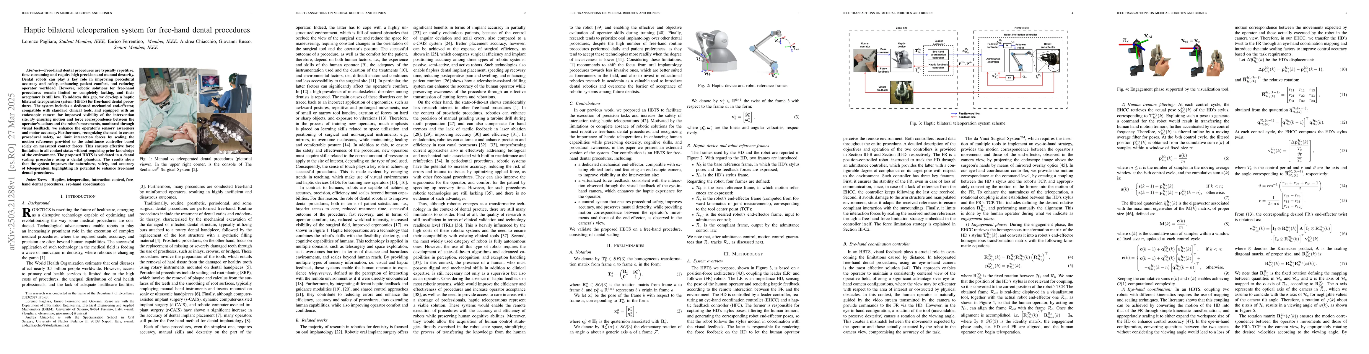 Thumbnail for Haptic bilateral teleoperation system for free-hand dental procedures