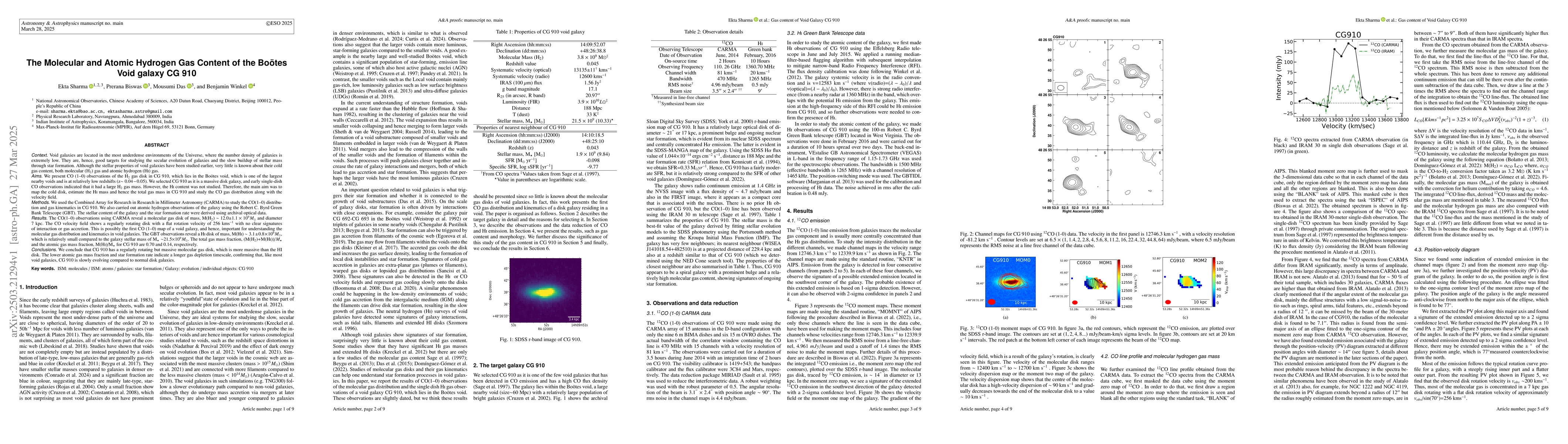 Thumbnail for The Molecular and Atomic Hydrogen Gas Content of the Boötes Void
  galaxy CG 910