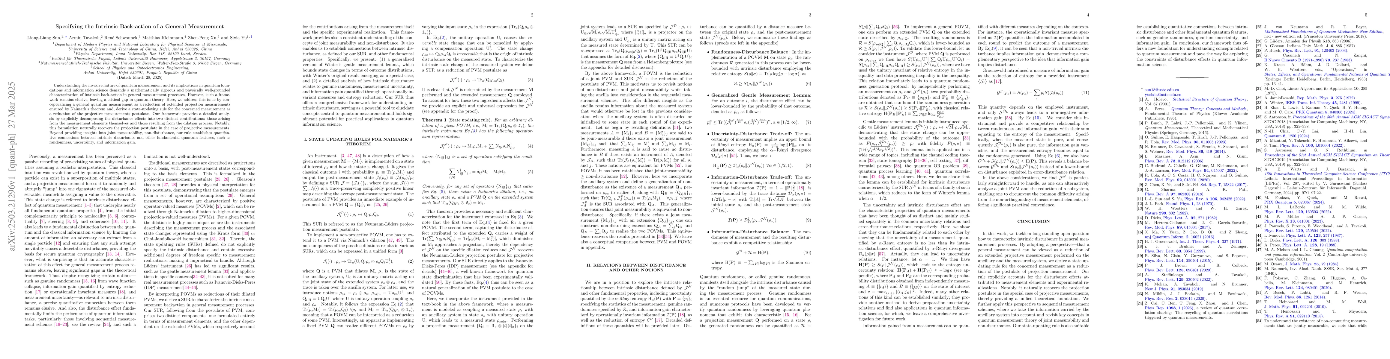 Thumbnail for Specifying the Intrinsic Back-action of a General Measurement