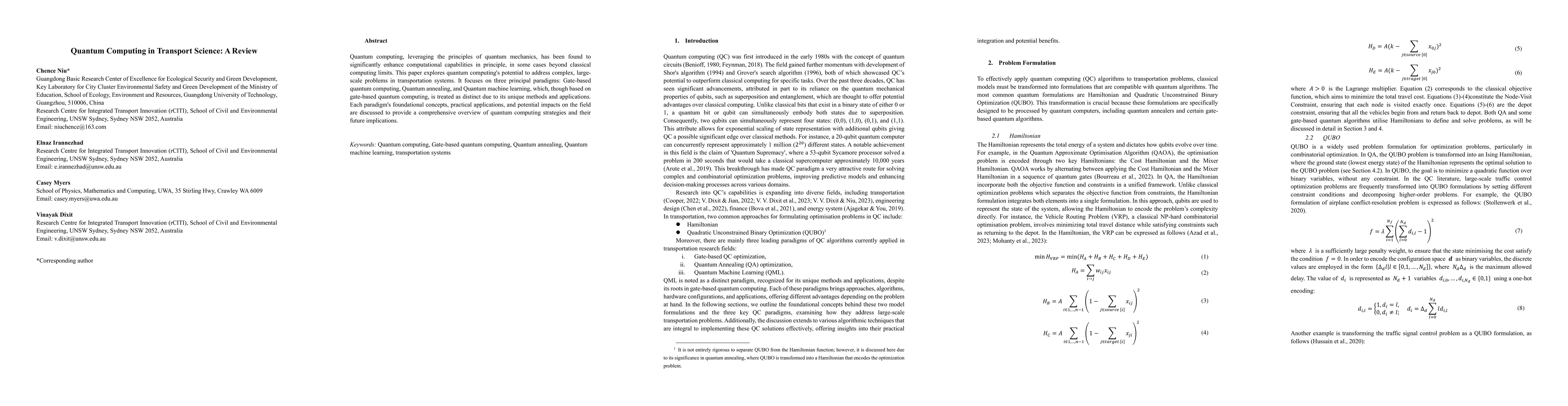 Thumbnail for Quantum Computing in Transport Science: A Review