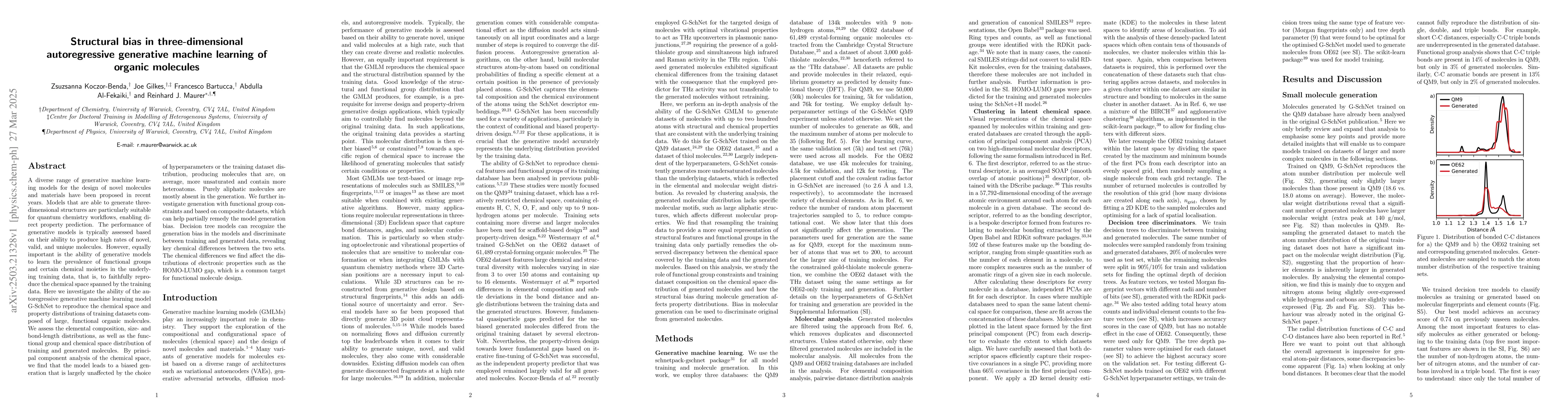 Thumbnail for Structural bias in three-dimensional autoregressive generative machine
  learning of organic molecules