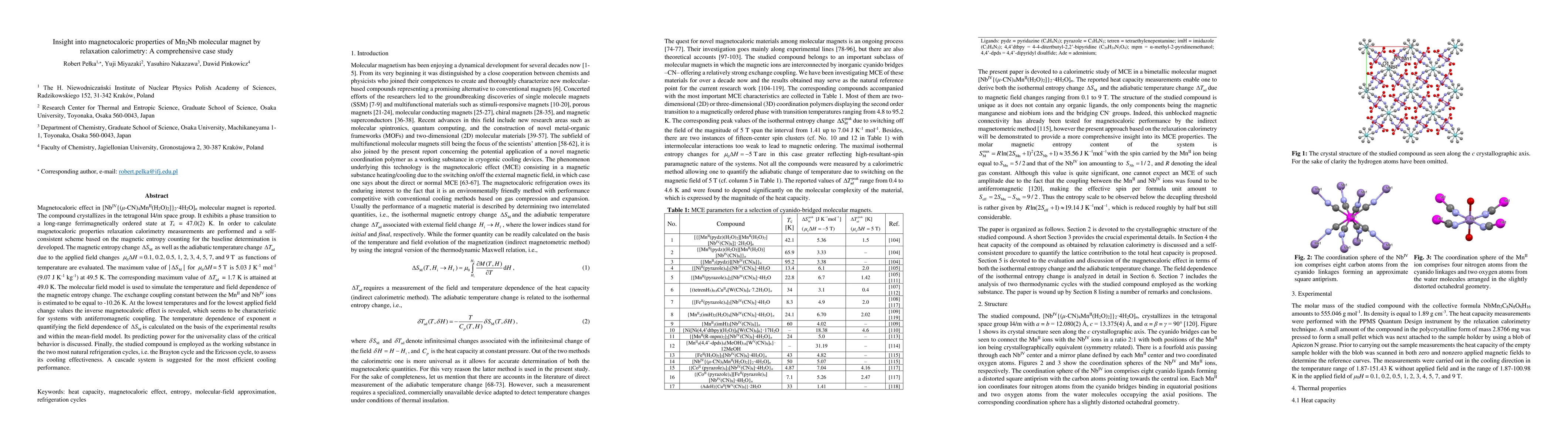 Thumbnail for Insight into magnetocaloric properties of Mn2Nb molecular magnet by
  relaxation calorimetry: A comprehensive case study