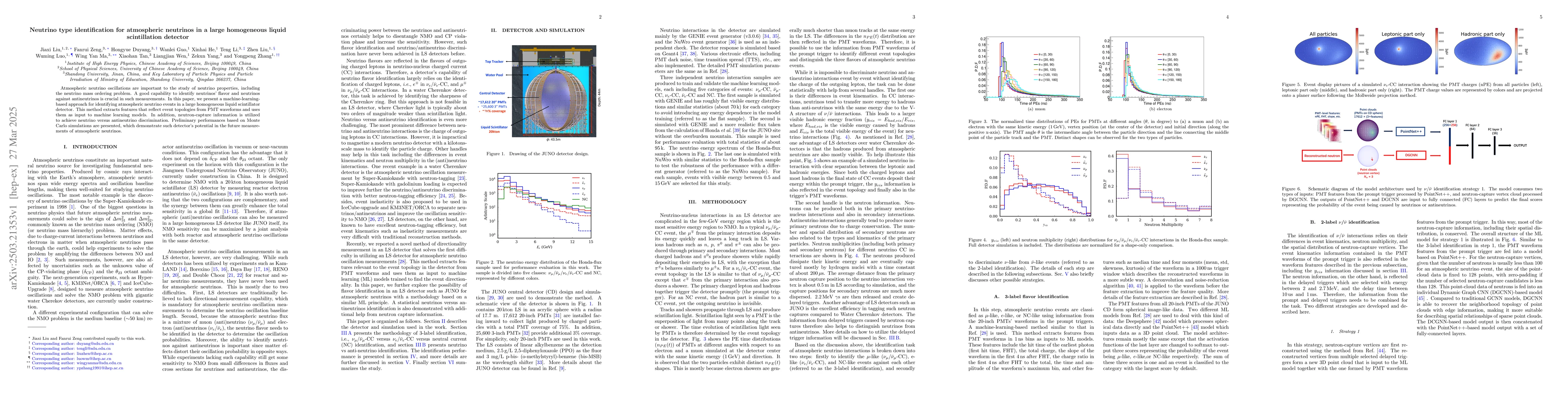 Thumbnail for Neutrino type identification for atmospheric neutrinos in a large
  homogeneous liquid scintillation detector