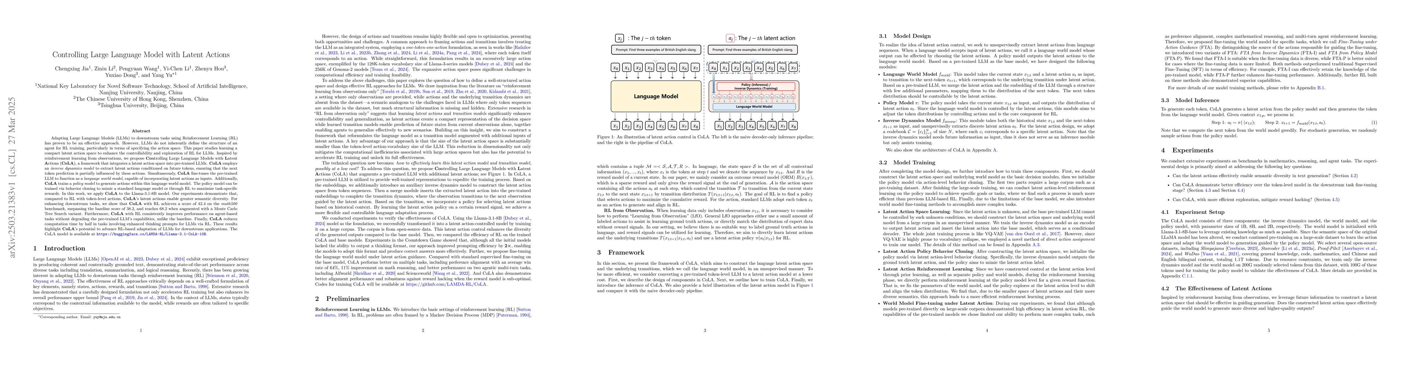Thumbnail for Controlling Large Language Model with Latent Actions