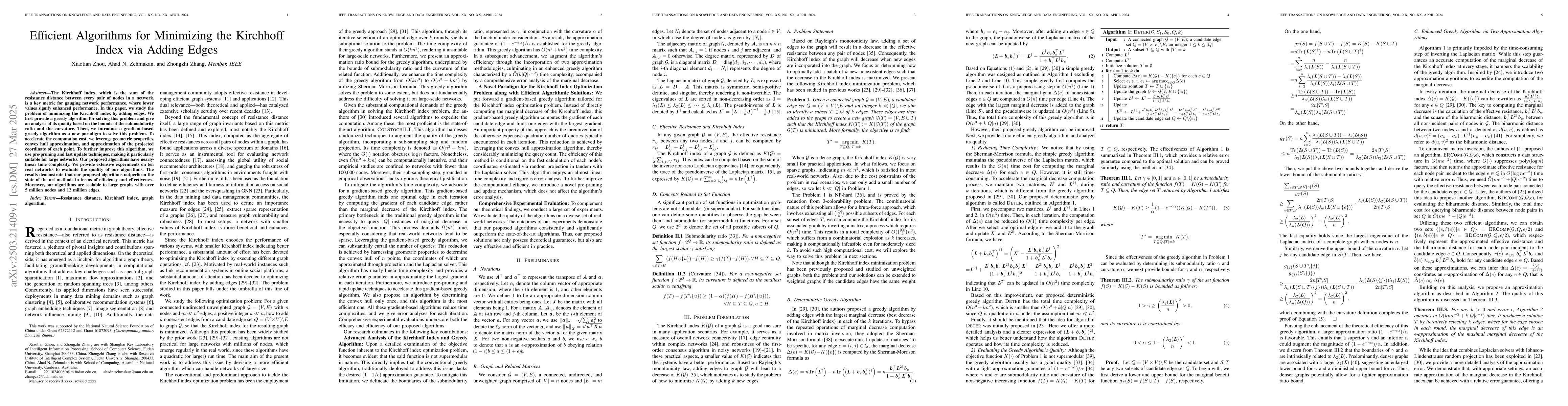 Thumbnail for Efficient Algorithms for Minimizing the Kirchhoff Index via Adding Edges
