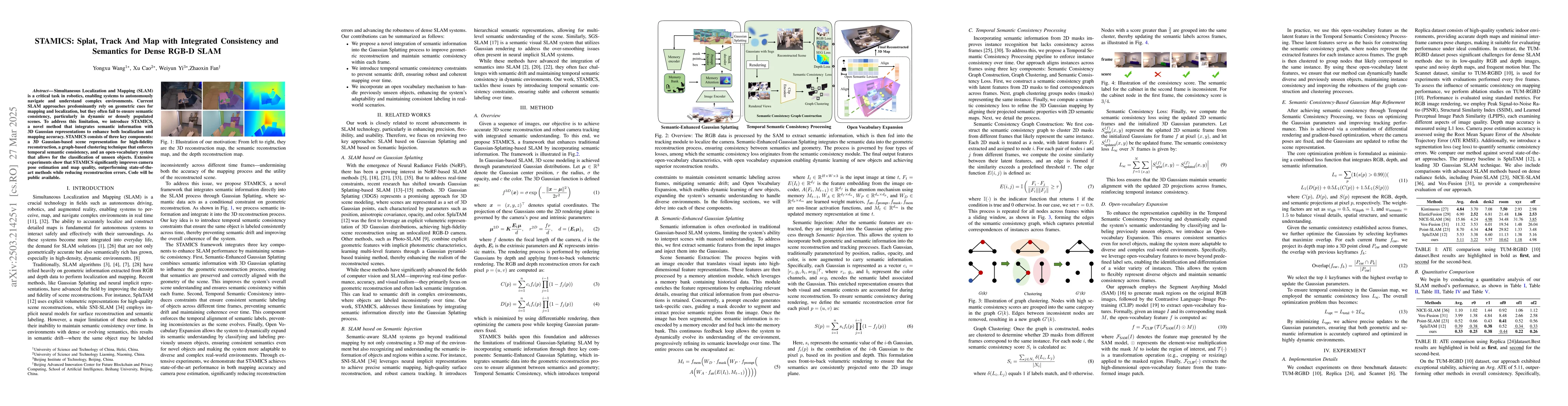 Thumbnail for STAMICS: Splat, Track And Map with Integrated Consistency and Semantics
  for Dense RGB-D SLAM