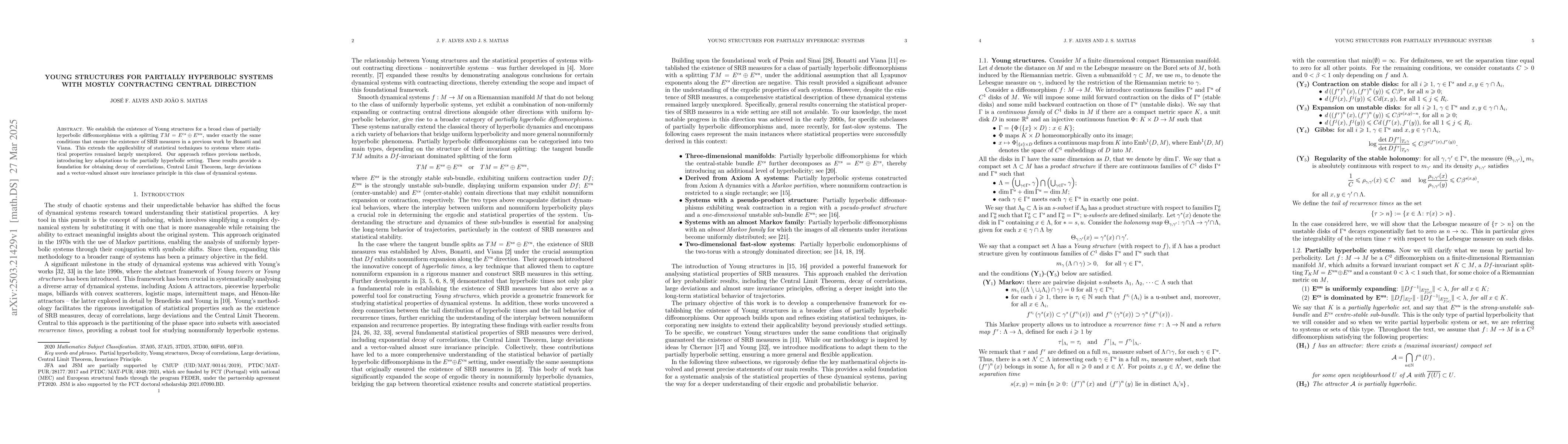 Thumbnail for Young structures for partially hyperbolic systems with mostly
  contracting central direction