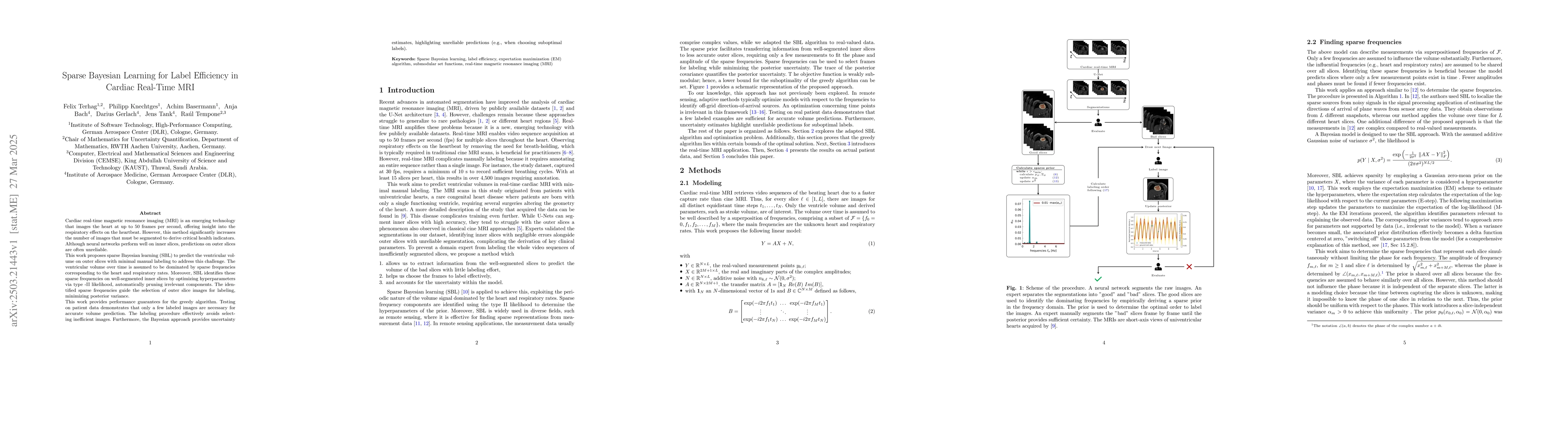 Thumbnail for Sparse Bayesian Learning for Label Efficiency in Cardiac Real-Time MRI