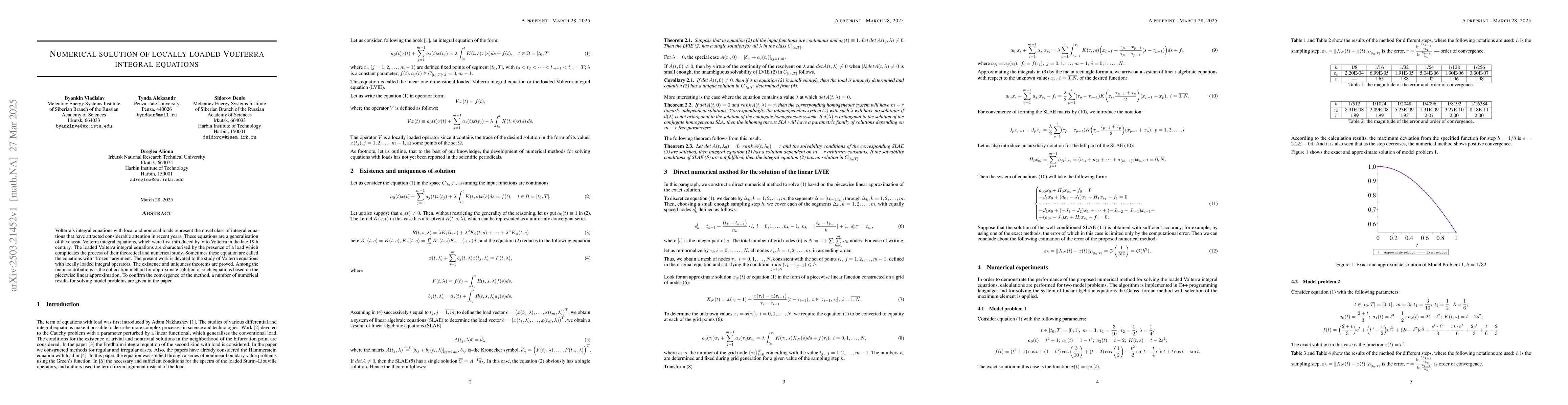 Thumbnail for Numerical solution of locally loaded Volterra integral equations