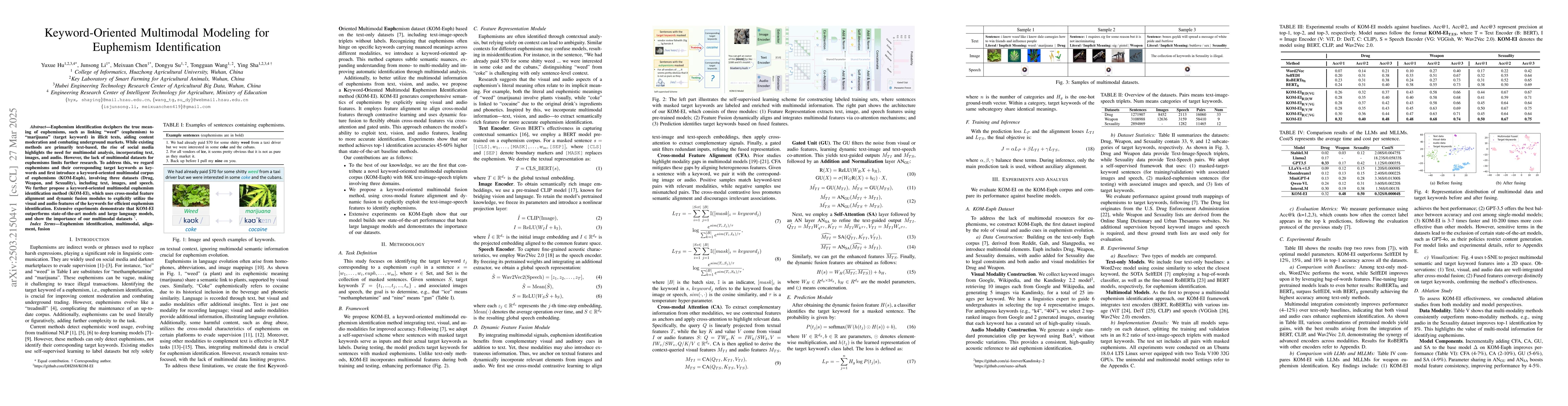 Thumbnail for Keyword-Oriented Multimodal Modeling for Euphemism Identification