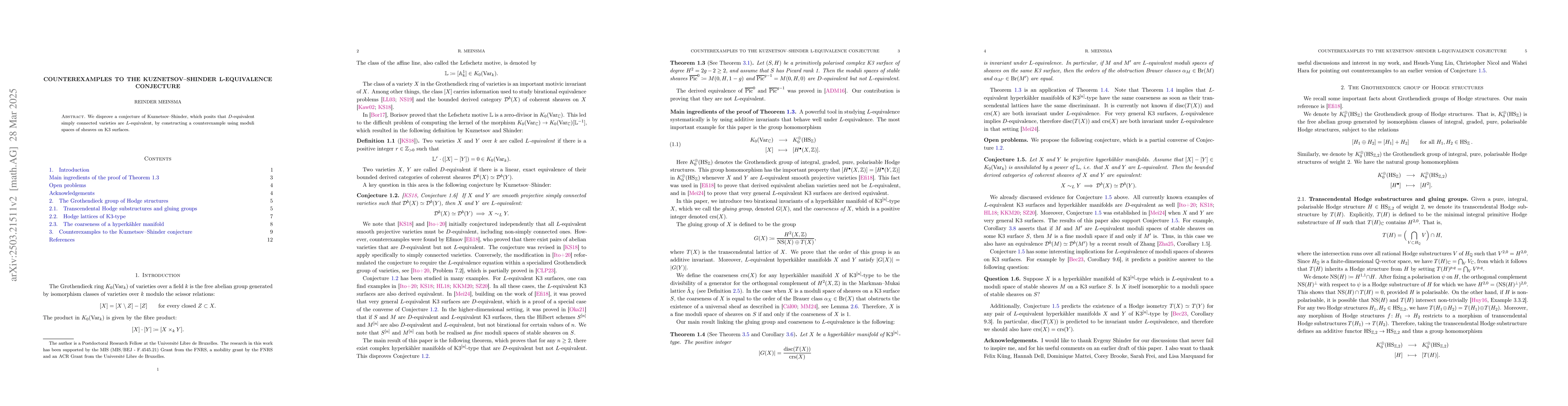 Thumbnail for Counterexamples to the Kuznetsov--Shinder L-equivalence conjecture