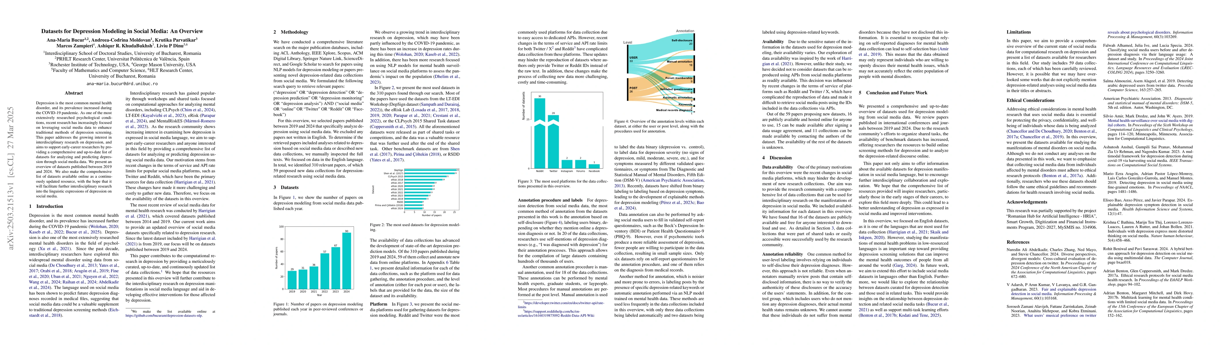 Thumbnail for Datasets for Depression Modeling in Social Media: An Overview
