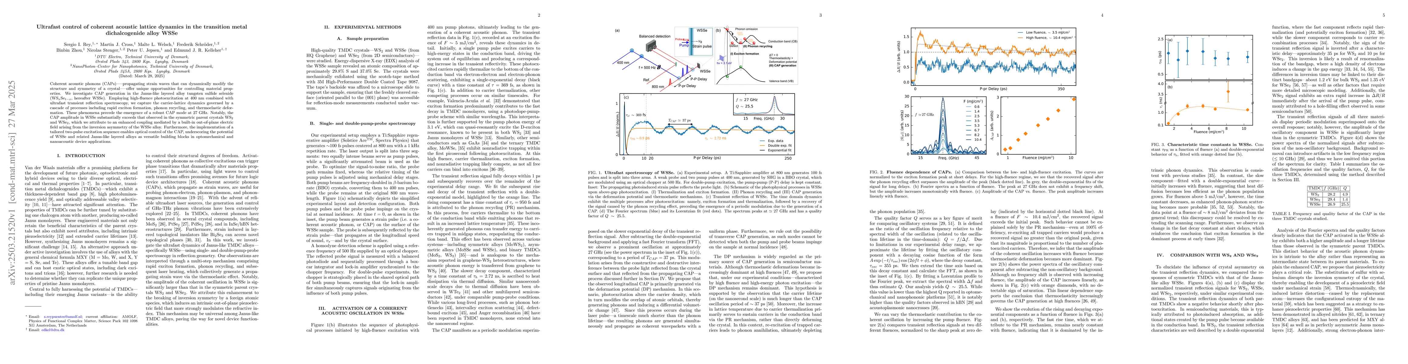 Thumbnail for Ultrafast control of coherent acoustic lattice dynamics in the
  transition metal dichalcogenide alloy WSSe