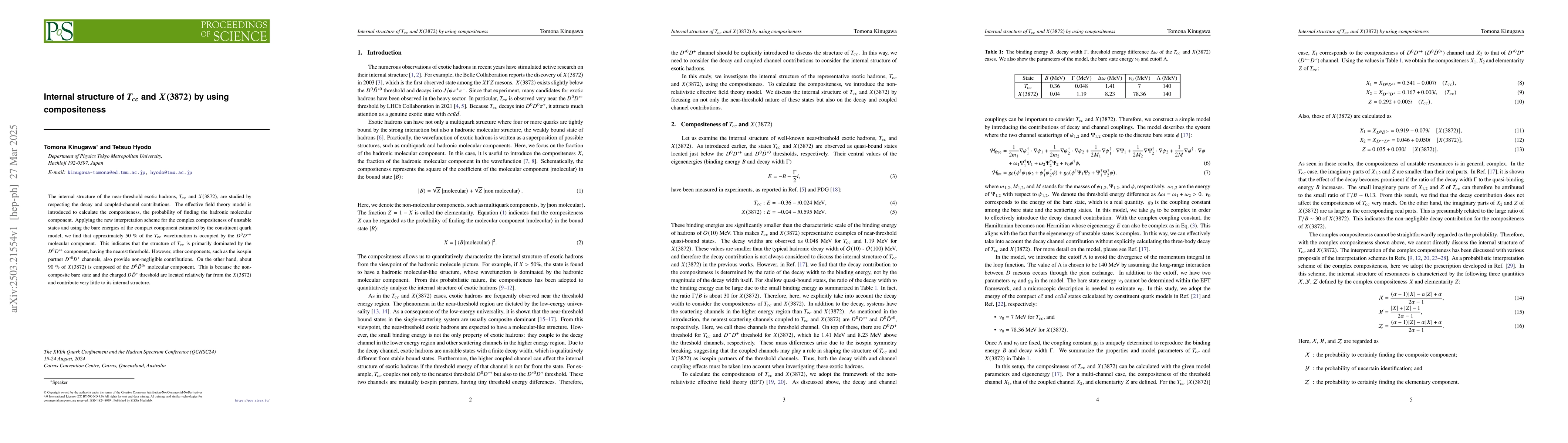 Thumbnail for Internal structure of $T_{cc}$ and $X(3872)$ by using compositeness