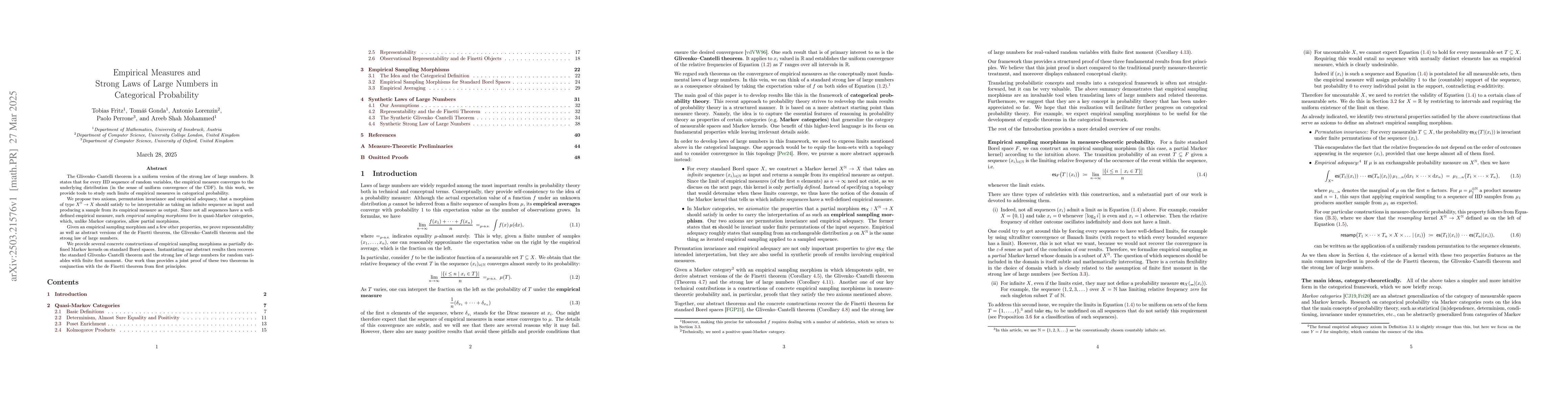 Thumbnail for Empirical Measures and Strong Laws of Large Numbers in Categorical
  Probability