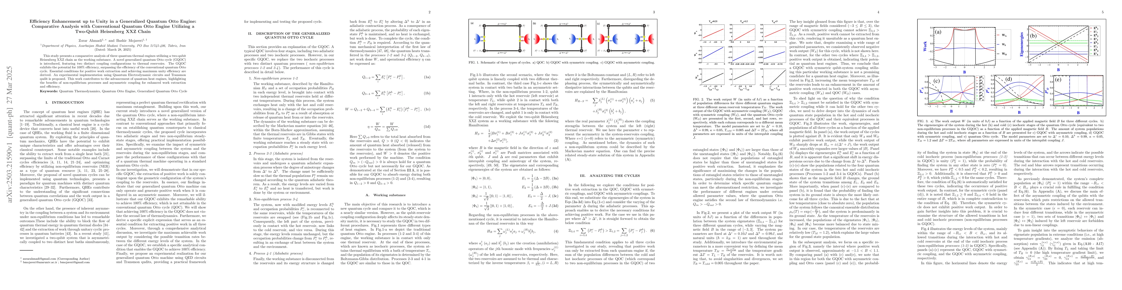 Thumbnail for Efficiency Enhancement up to Unity in a Generalized Quantum Otto Engine:
  Comparative Analysis with Conventional Quantum Otto Engine Utilizing a
  Two-Qubit Heisenberg XXZ Chain
