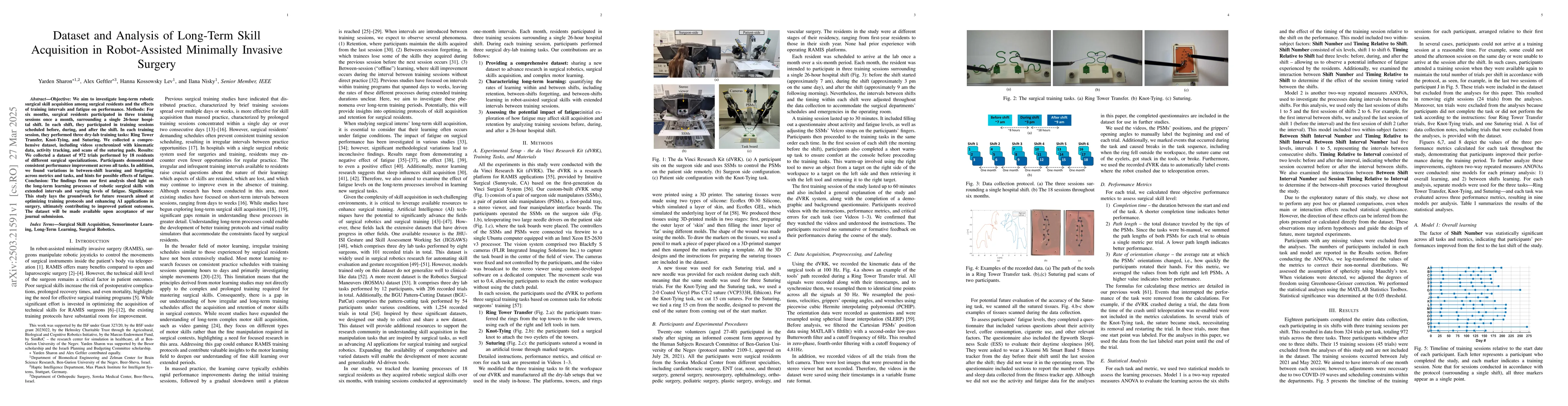 Thumbnail for Dataset and Analysis of Long-Term Skill Acquisition in Robot-Assisted
  Minimally Invasive Surgery