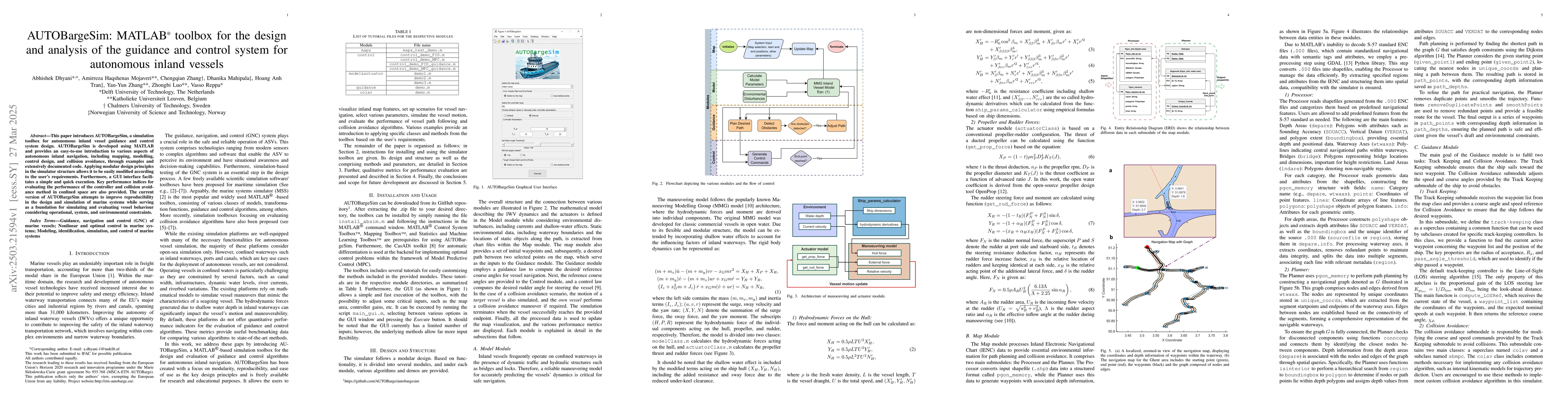 Thumbnail for AUTOBargeSim: MATLAB(R) toolbox for the design and analysis of the
  guidance and control system for autonomous inland vessels