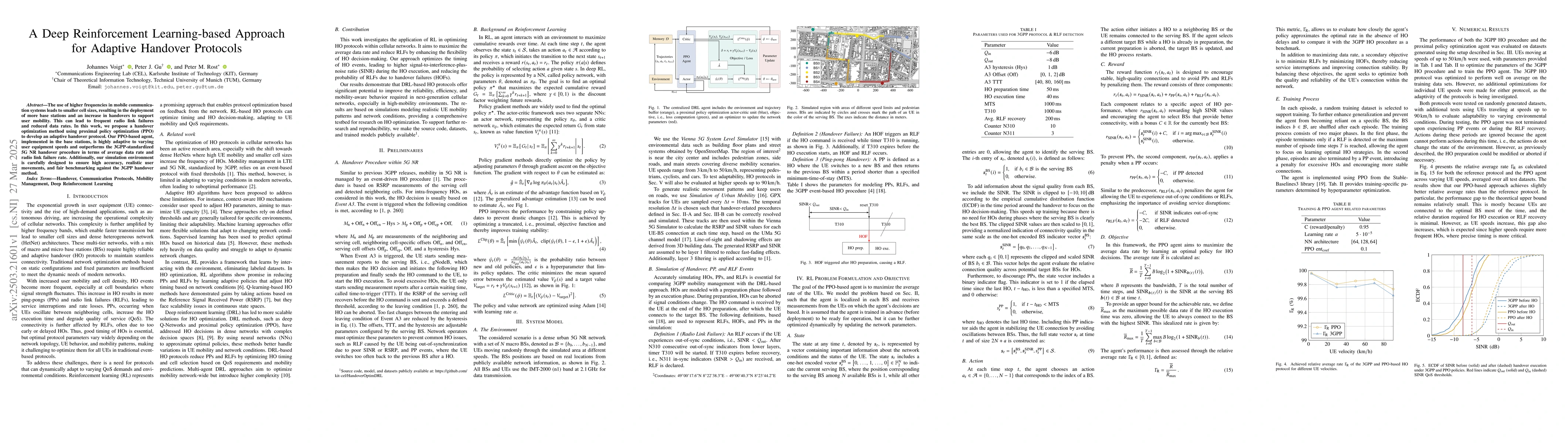 Thumbnail for A Deep Reinforcement Learning-based Approach for Adaptive Handover
  Protocols