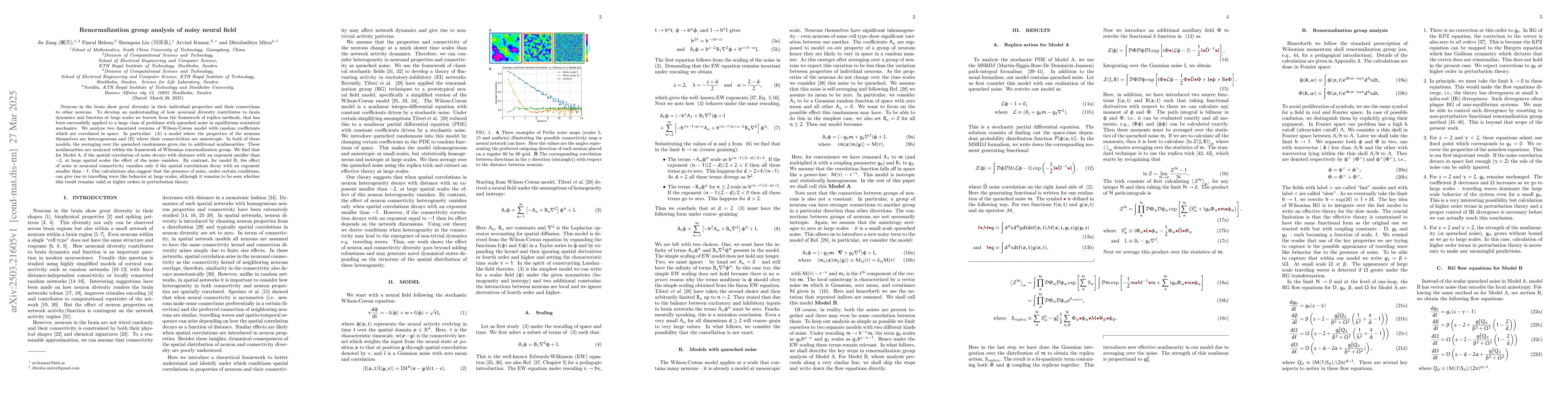 Thumbnail for Renormalization group analysis of noisy neural field