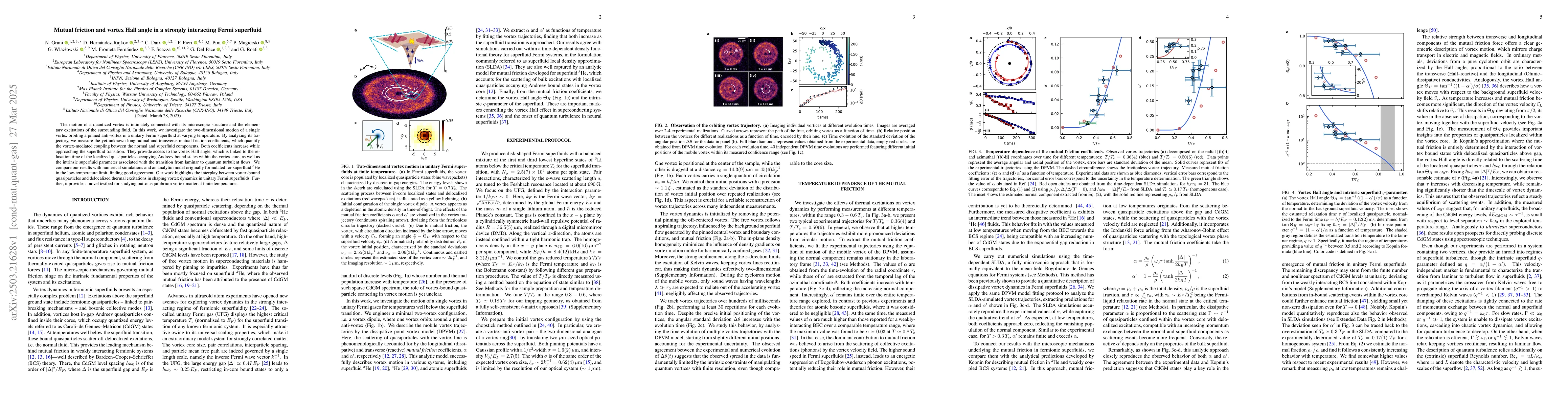 Thumbnail for Mutual friction and vortex Hall angle in a strongly interacting Fermi
  superfluid