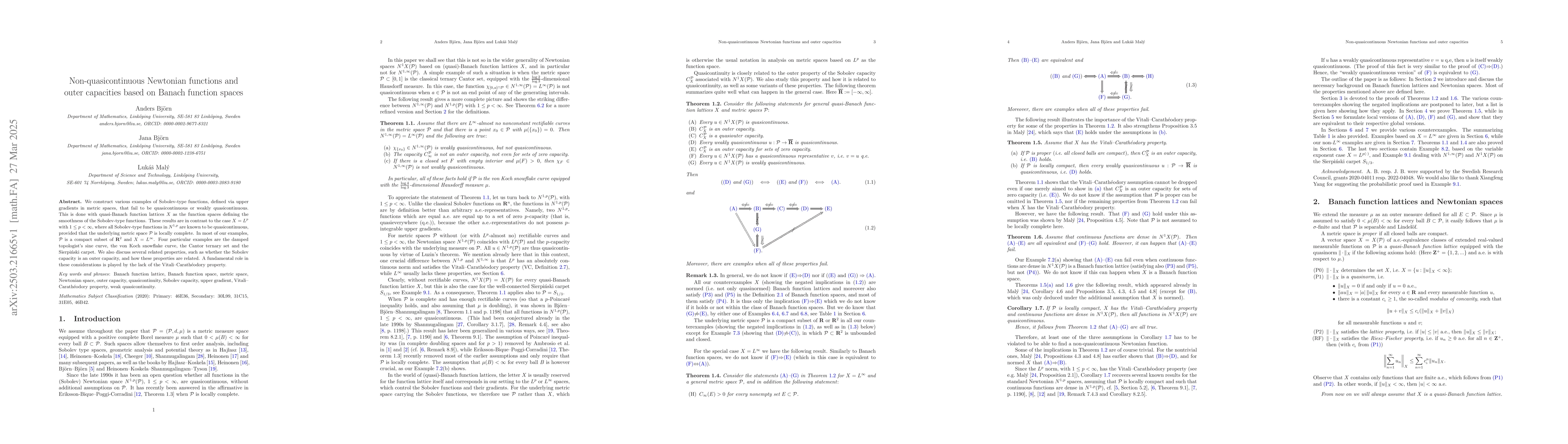 Thumbnail for Non-quasicontinuous Newtonian functions and outer capacities based on
  Banach function spaces