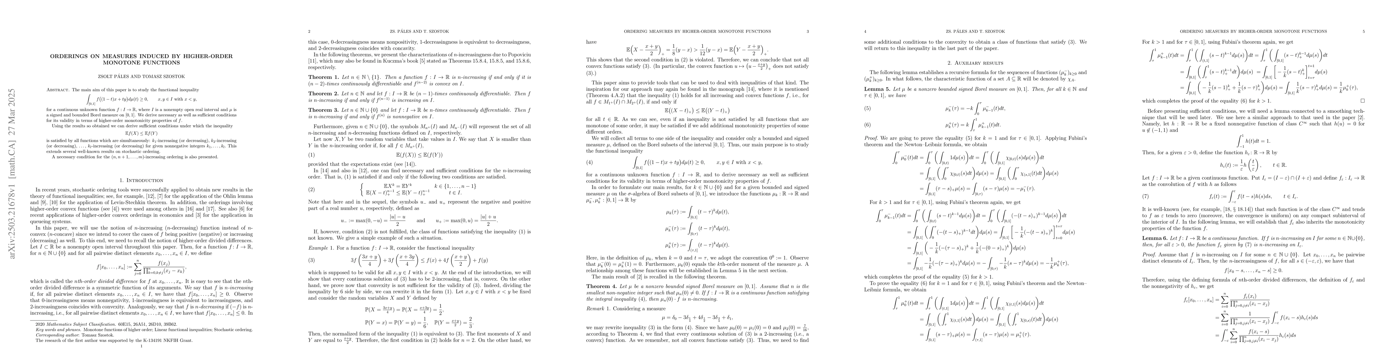 Thumbnail for Orderings on measures induced by higher-order monotone functions